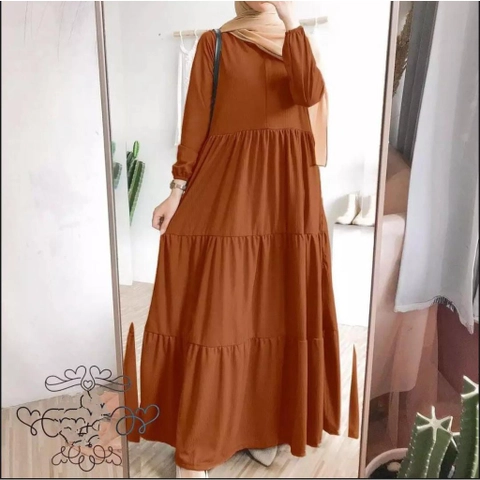 HijabOutfit - Gamis Dress Rempel Susun Crinkle Airflow