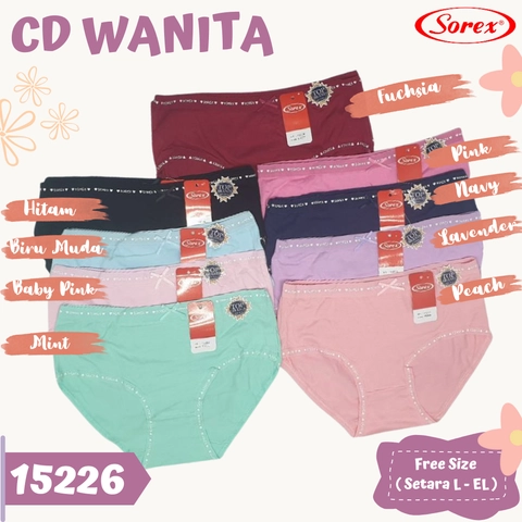 Sorex 15226 Celana Dalam Wanita CD Remaja Perempuan Fit to EL Colourful Bahan Lembut Karet Cute