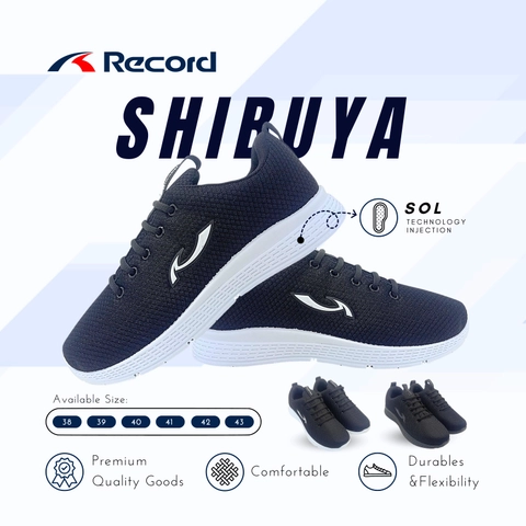 Record - RECORD SHIBUYA I Sepatu Sneaker I Sepatu Sport I Sepatu Sekolah Pria - Size L (38-43)