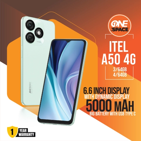 One Space - iTel A50 3/64GB RAM 3 ROM 64 GB 3GB 64GB HP Android