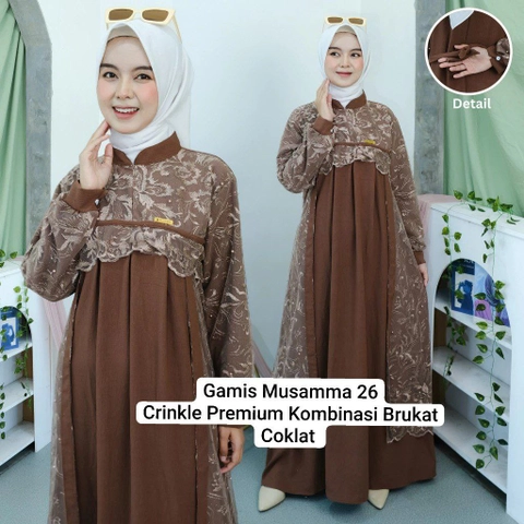 Henfa.id - Gamis Terbaru/Gamis Musamma 26/Gamis Crinkle/Gamis Kondangan/Gamis Pesta/Gamis Brukat/Gamis Mutiara
