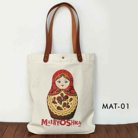 Totebag Canvas Souvenir Rusia Tas Oleh oleh Matryoshka MAT-01