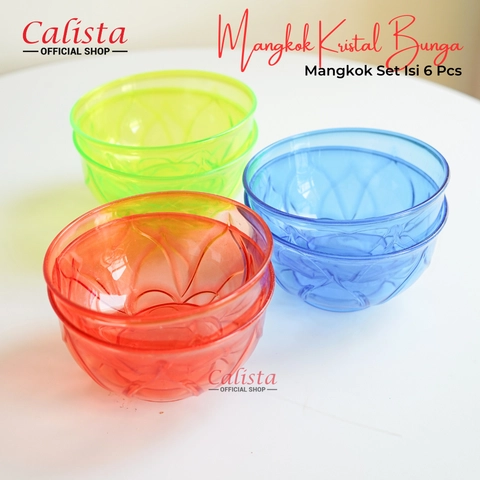 CALISTA - Calista Mangkuk Kristal Bunga - Set isi 6pcs