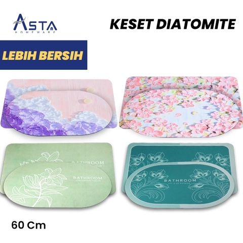 Asta Homeware Official - Asta Keset Kaki Tebal Premium Diatomite 3D Motif Serap Air 40 x 60 cm