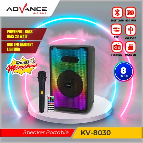 Advance Digitals Indonesia - Speaker Bluetooth Portable KV-8030 Free Mic Wireless