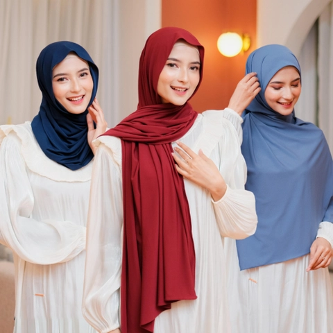 HELAIRINDU - Pashmina Kaos Jersey Meleyot Ilona