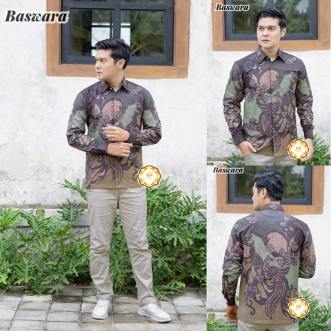 Rambe Batik Indonesia - Batik Lengan Panjang Baswara Premium Berlapis Trikot