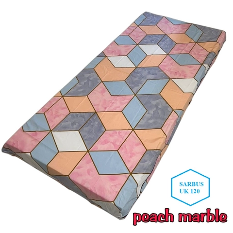Galeripuko - Sarung Kasur Busa Resleting 120 x 200 X 15 Sprei Resleting No 3 - Peach Marble