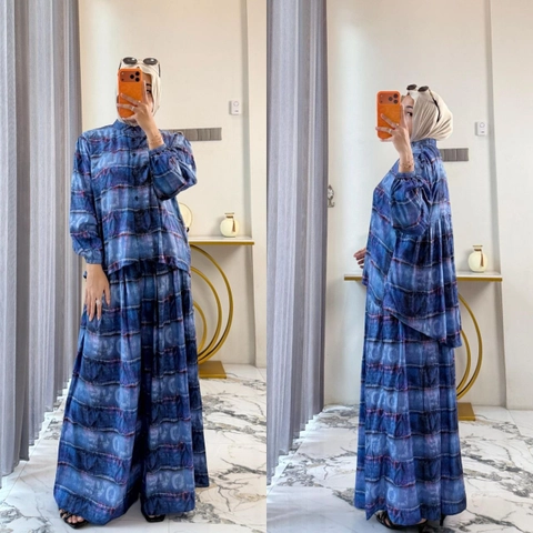 Khisna collection - Oneset ruffen wiroo motif cantik wanita dewasa