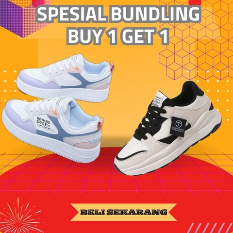 Koekita - Paket Bundlin Buy 1 Get 1 Sepatu Kets Sneakers Wanita Beyound Space & GM-218