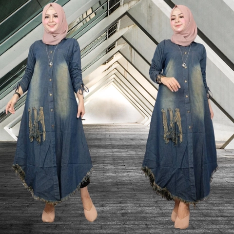 Bursanekashop - AYSHA LONG TUNIK VINI JEANS RAWIS