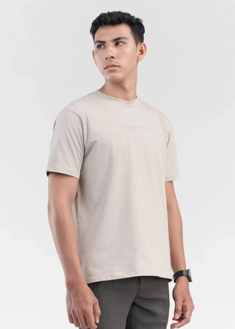Fadkhera - T-Shirt Fadkhera Modern Dewasa Alzam Taupe
