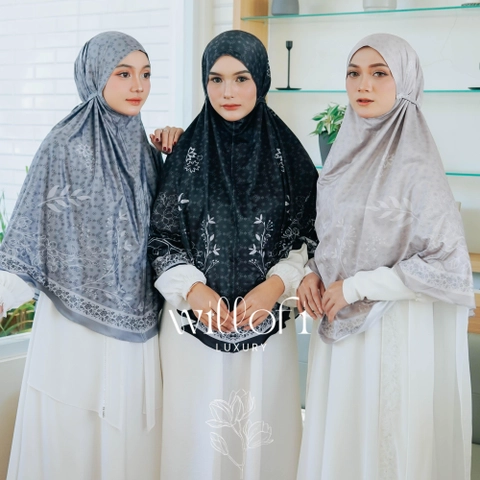 Sakura Baru - Sakura Baru X Willofi - Hijab Instan Bergo Tali Non Pad Jumbo Motif Daisy Khimar Simple Muslim Dewas