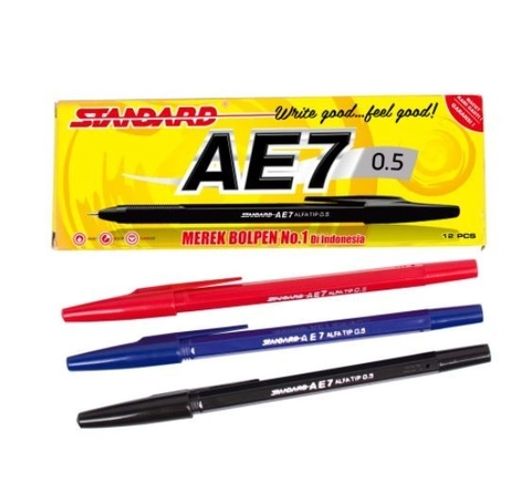 Bintang Terang ATK - PEN PULPEN STANDARD AE7 / AE-7 (1 Pack isi 12 Pcs)