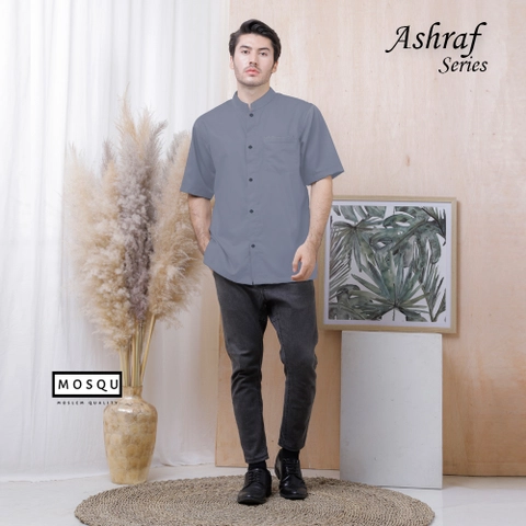 MOSQU MOSLEM QUALITY - [PO] Baju Koko Pria Dewasa Lengan Pendek Model Ashraf