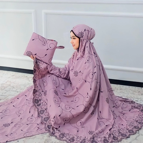 qayd - free ikat rambut mukena kamila bordir premium