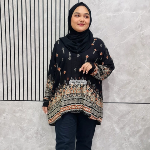 My Plus Size - Blouse Batik Jumbo Wanita 3872 / Ld 125 cm / 135 cm & 145 cm / Blouse Kebaya Batik Modern