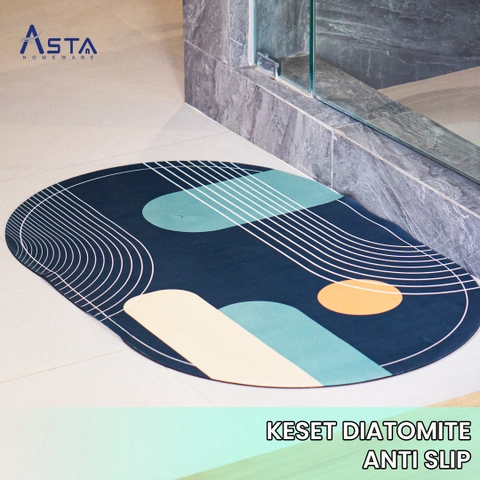 Asta Homeware Official - Asta Keset Kaki Diatomite Anti Slip Serap Air Motif Tebal 40 x 60 cm 50 x 80 cm