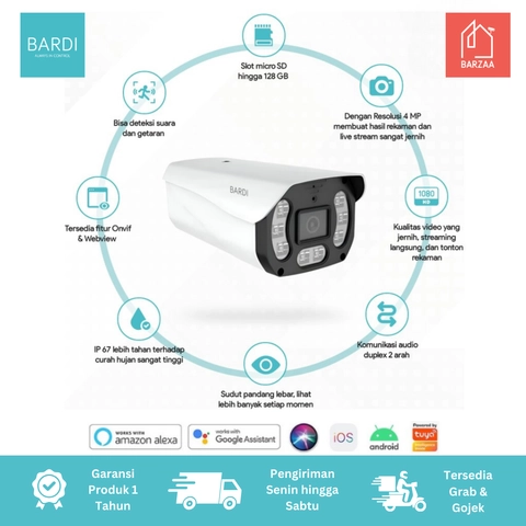 BARDI AKS MALANG - BARDI IP Camera Outdoor Static with PoE IP67 4MP