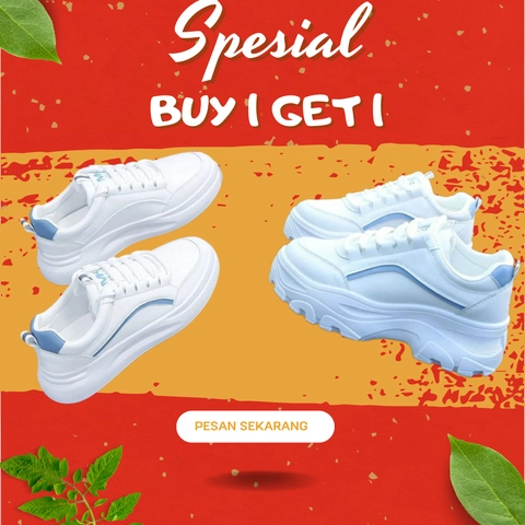 Koekita - Paket Kombinasi Buy 1 Get 1 Sepatu Kets Sneakers Wanita JN-001 & JN-002
