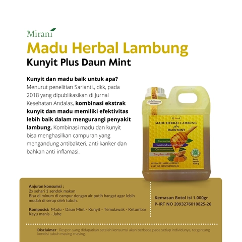 Mirani - Madu Herbal Lambung Kunyit Plus Daun Mint