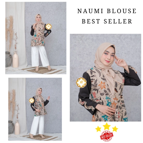 Rambe Batik Indonesia - Batik Naumi Blouse Best Seller Original - Dua Varian Warna