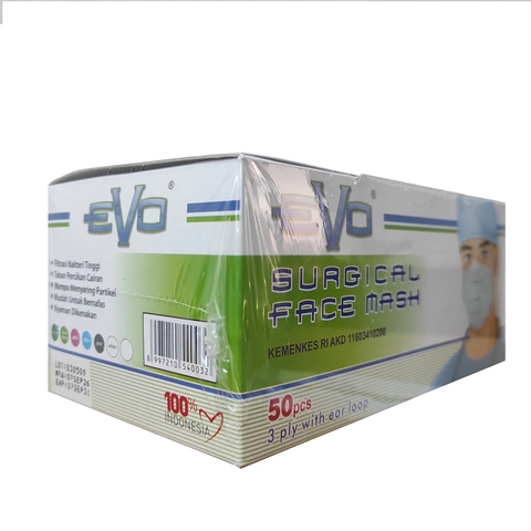 SUPLAI SHOP - Masker Medis 3 Ply Evo Surgical Face Mask Earloop