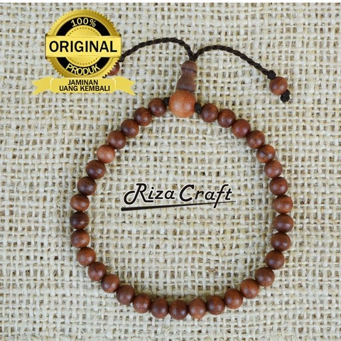 Riza Craft - Gelang Tasbih 33 Butir Kayu Stigi Santigi Laut ASLI Natural Original Pria Wanita