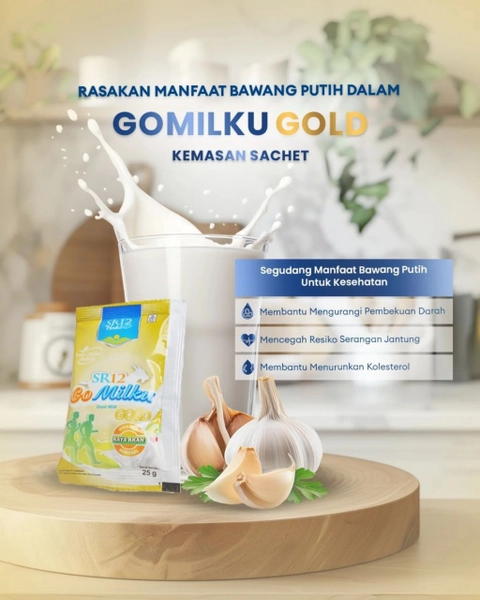 SR12 Skincare - GOMILKU GOLD SACHET SR12/SUSU KAMBING ETAWA/SUSU BUBUK/SUSU KESEHATAN TULANG