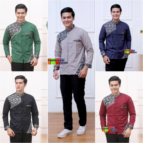 Kois Batik - Baju koko dewasa lengan panjang bordir motif darul