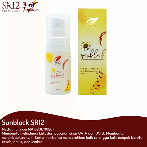 SR12 Sunblock SPF 30 Melindungi Kulit Dari Paparan Sinar Matahari Untuk Kulit Kering