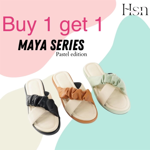 Hsn Fashion Stuff - buy 1 get 1 Maya Series Sandal Wanita Empuk Warna Pastel