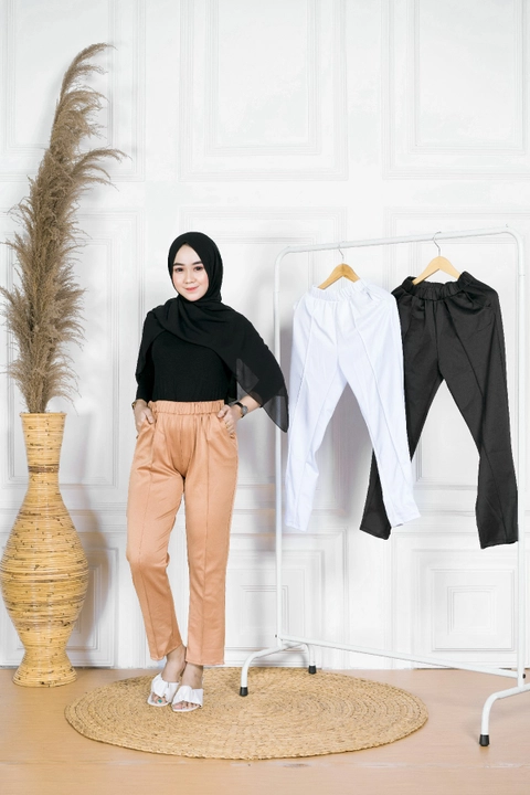 Amha Collection - CELANA PENSIL SCUBA WANITA DEWASA POLOS