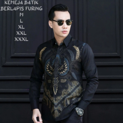 Khisna collection - Kemeja Batik Pria Berlapis Furing Modern Sangat Nyaman Dipakai Motif Presiden