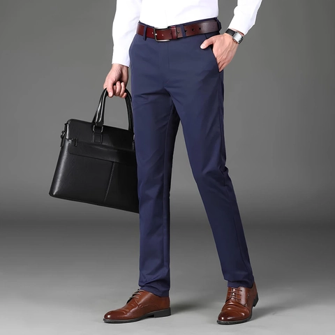 MALLVOSE - Celana Pria Formal Panjang Navy Premium Quality