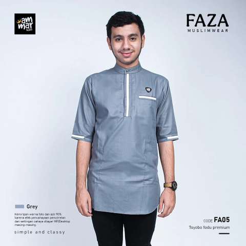 Ammar Kids - FAZA KURTA GREY FA5