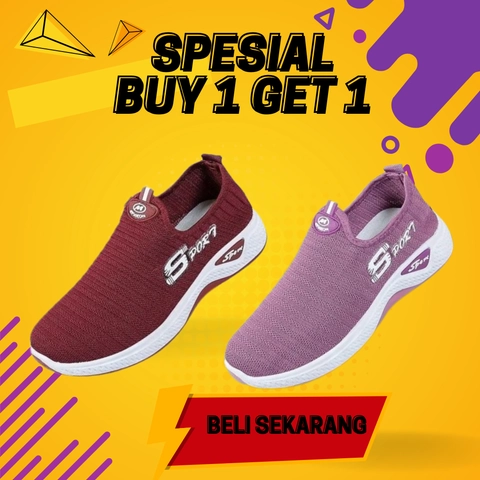 Koekita - Buy 1 Get 1 Sepatu Slip On Wanita Fashion Sport7 IMP-02