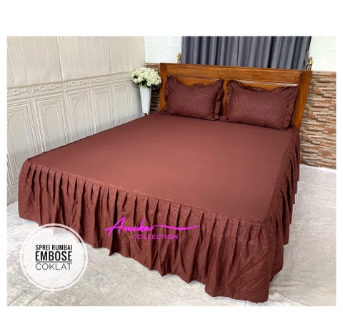 Aneka Collection - SPREI RUMBAI 180 KASUR NO 1 UKURAN KING - EMBOS COKLAT
