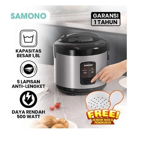 UTAMAMEGA - SAMONO Rice Cooker Penanak Nasi MagicCom Teflon Anti Lengket SW-RCEC18