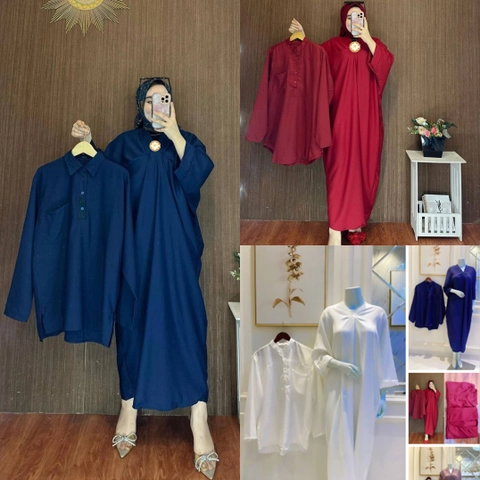 Rambe Batik Indonesia - Couple Kaftan Best Seller Premium Quality Bahan Shakila Bisa Beli Pisah