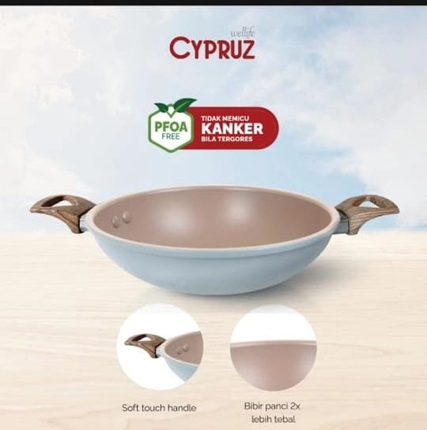 Rizki Electronics - Cypruz Wajan Kuali Anti Lengket Tanpa Tutup Hercules Series
