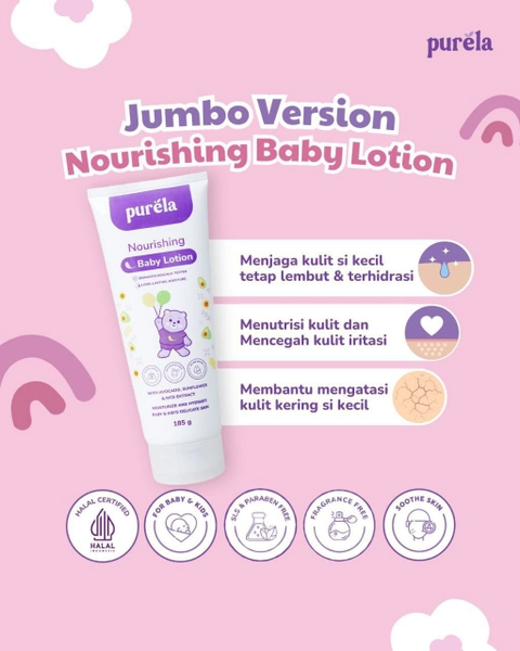 Reglow skincare - PURELA Skincare Anak Nourishing Baby Lotion 185gram