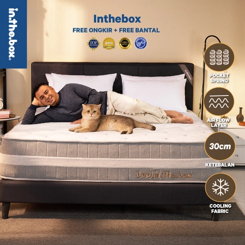 INTHEBOX - Kasur Spring Bed In The Box Free Bantal - Garansi 10 Tahun