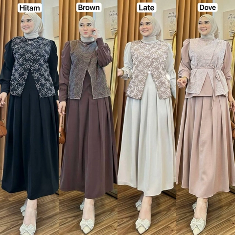 Khisna collection - Ravina set rok 3in 1 wanita