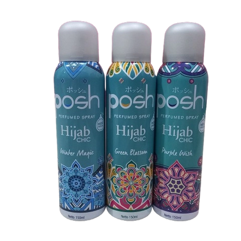Kayfa Shop - POSH Parfum Hijab Body Spray 150 mL - Parfum Wanita Segar Tahan Lama Anti Bakteri Hijab