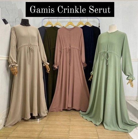 Gamis Crinkle AirFlow Gamis Syari Serut