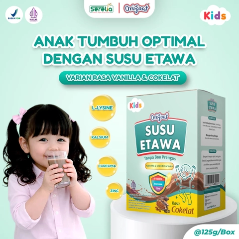 Origoat Kids Susu Kambing Etawa Anak 125gr 1 Box Isi 5 Sachet Original BPOM Meningkatkan Nafsu Makan