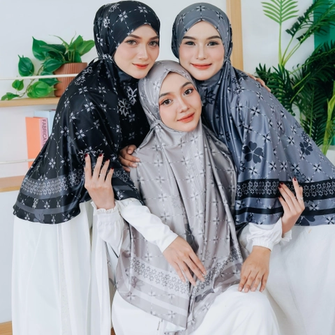 Sakura Baru X Willofi - Hijab Instan Bergo Tali Non Pad Jumbo Motif Alamanda Khimar Simple Muslim D