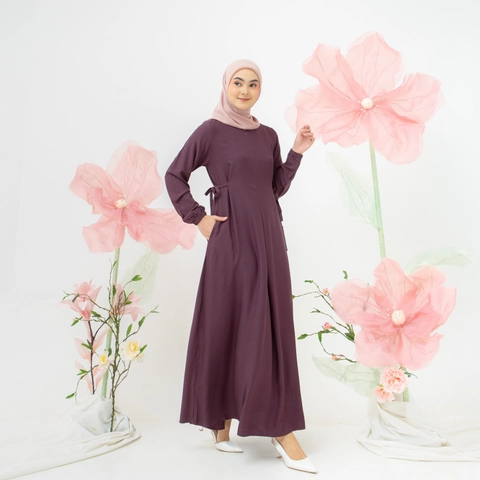 Lusianasae - Lusianasae - Edelweiss dress warna Ungu bahan Rayon twill premium