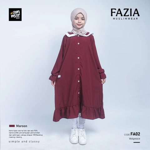 Ammar Kids - FAZIA MMIDI DRESS MAROON FA2